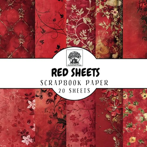 Red Scrapbook Paper: 20 Double-Sided Red Pattern Sheets for Scrapbooking, Junk Journals, Card Making, Decoupage, Origami, Paper Crafts, DIY Projects and Mixed Media