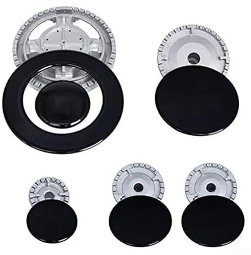 Eawfgtuw Gas Burner Crown and Flame Cap Kit, Oven Cooker Hob Gas Burner Set,For Stoves Crown Flame Cover Replacement Part(Concave)