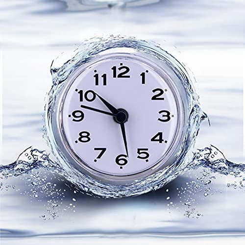 VIFERR Reloj de Pared Mini Reloj de Pared de Succión de Plástico, Relojes Digitales de Cuarzo Impermeables, Extraíbles para Decoración de Cocina, Oficina y Ducha (Blanco)