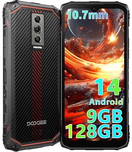 DOOGEE Blade10 Android 14 Telephone Portable Incassable, 9GB+128GB/TF 2TB, 10.7mm 6.56'', 5150 mAh Smartphone Incassable, Octa-Core, Caméra 16MP Téléphone, IP68/I69K/NFC/4G Dual SIM/Face ID