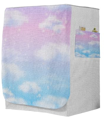 Highdi 3D Housse de Protection pour Machine à Laver, Chargement Frontal Housse à La Poussière avec Ouverture Frontale (Capacité S 6~7,5kg,Musique 5)