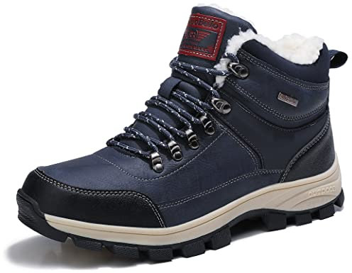 ARRIGO BELLO Winterschuhe Herren Schneestiefel Winterstiefel Warm Gefütterte Stiefelette Arbeitsschuhe Arbeitsstiefel Wandern Arbeiten 41-46（111Blau,43）