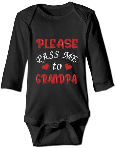 Aspachaelvy Please Pass Me To Grandpa Funny Baby Bodysuit Unisex Newborn Clothes Toddler Outfit