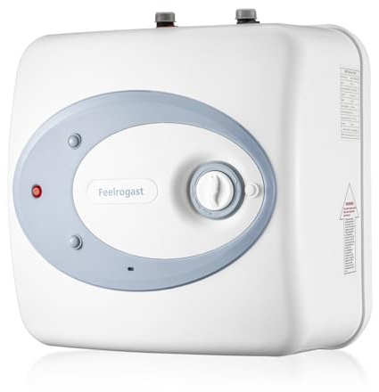 Feelrogast Electric Mini Tank Water Heater-4 Gallon Under Sink Instant Hot Water for RV, Camper, Kitchen, Food Truck, 120V 1500W, Blue, Wall or Floor Mounted