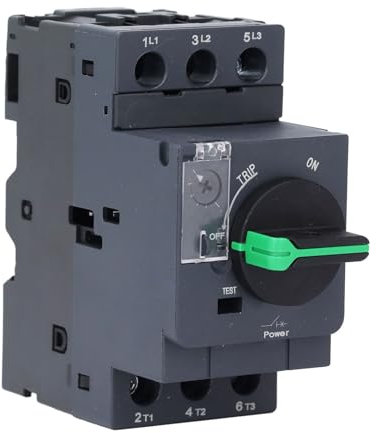 Disjoncteur de Protection Moteur 4 à 6,3 A, Commande Rotative, Déclenchement Magnétique Thermique GV2PM10 Compatible avec les Charges Résistives, Capacitives ou Inductives pour