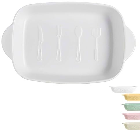 Ceramic Porcelain Baking Dishes For Oven, Large Lasagna Pan, Oven Dish, Rectangular Deep Baking Tray, Roasting Dish-White-21.5x13.5x4cm 500ml