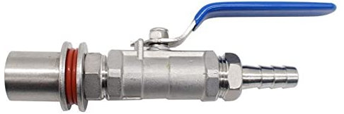 MNEVZX bierbrauset Welless Bulkhead Keg Convert Kit Edelstahl 304 1-teilig 1/2quot; Kugelhahn Heimbrau-Sets(A)