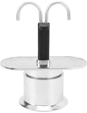 Yosoo Health Gear Exprés de Aluminio, Exprés, Percoladora Italiana Clásica, Máquina de Moca para café Cubano, Mini Doble, Portátil de Acero Inoxidable Eléctrico (Base