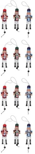 PRETYZOOM 4 Juegos Cascanueces Muñeca Leñosa Muñeca Parlante Monstruo Juguetes De Muñecas Muñecos Navideños Muñecos Madera Adorno De Navidad Figura Estatua Ornamento Colorful 3 Piezas * 4