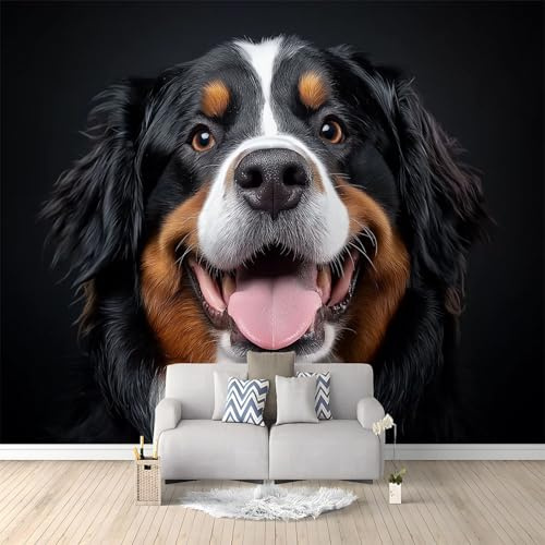 Fotomurales infantiles Perro de montaña bernés Animal perro Fotomurales 3D Tv Fondo Pared Moderno Dormitorio Murales Fotomurales Decorativos 400 x 280 cm