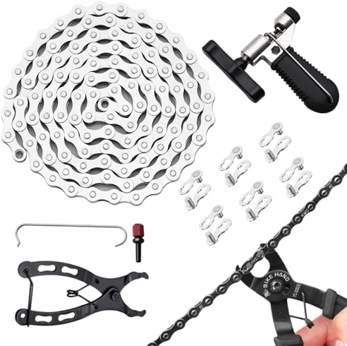 Hogvinnatil Fahrradkette Für 6/7/8 Gang | Fahrrad-Kettennieter Reparaturset | Einfache Montage Kompakte Kettenschlösser Ersatz Für Erwachsene Profis Und Anfänger