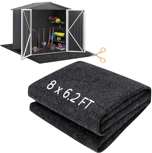Outdoor Storage Shed Floor Mat Waterproof Garden Shed Flooring Mat Washable Carport Furniture Dustproof Anti-Slip Pad for Protect Shed Flooring from Wear - Tool Shed Not Include (8 X 6 Ft)