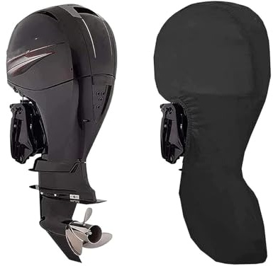 Premium Außenborder-Schutzhülle Aus 420D Oxford (PVC-beschichtet) – Wasserdicht, Windfest, UV-beständig, Universell Für 0-300 PS Bootsmotoren, Inkl. Transporttasche (Schwarz,20-30HP)