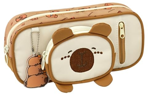 Pensel - Capybara-hus - Capybara Pappersvaror Set | 3D Capybaraa Cute Pen Case | Stationär Kapacitet Skrivbordsmakeup Skrivbord Organizer