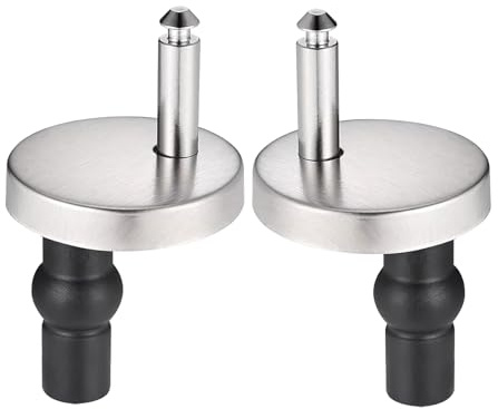 2 Pack Toilet Seat Fixings Kit, Universal Stainless Steel Toilet Hinge Screws Fittings, WC Toilets Blind Holes, Quick Release Seat Fitting for Compatible with Most Standard Seats