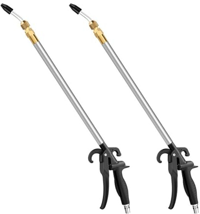 2 pistolas de soplado de aire, 700 L, 20 pm, tubo de acero de 450 mm, pistola de soplado de boquilla de aire larga con agarre de goma, herramientas de aire para compresor, herramienta de limpieza