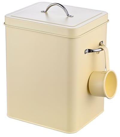 Relaxdays Contenitore per detersivo 6L, Metallo, Scatola con misurino, Design retrò, Anche Alimenti