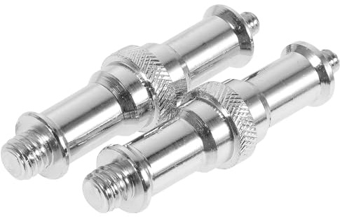 SHERCHPRY 2pcs Light Stand Screw Threaded Adapter 1/4 to 3/8 Inch Male Spigot Screw for Flash Light Stand Made of Sturdy Aluminum Alloy, Precision Made and Attachable to Photography