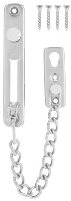 Inside Door Chain Lock Stainless Steel Security Guard Home Hotel for Door(Brushed Silver 304)