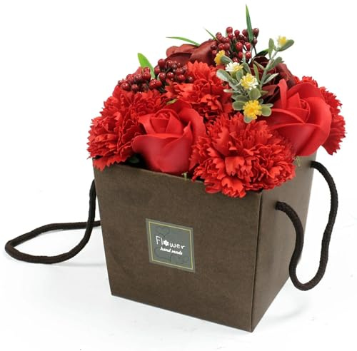 Roses Rouge Et Oeillets Savons Bouquet De Fleurs