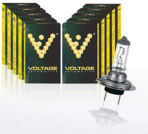 Voltage Automotive H7 Halogen Bulb (10 Pack) - Standard Replacement For High Beam Low Beam Driving Fog Light