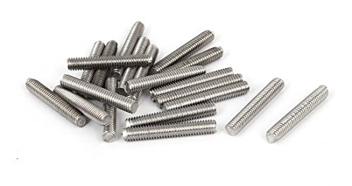 sourcing map 20 Stück Gewindestangen M4x25mm Edelstahl 304 Gewindestift Metrischem Vollgewinde Bar Gewindestäbe für Befestigung CNC-Werkzeugmaschinen 3D-Drucker Industrie Geräte