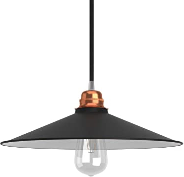 Paralume Swing in metallo smaltato con attacco E27 - Bianco - Nero