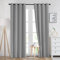 Imperial Rooms Blackout Ring Top Curtains for Bedroom 46x54 Thermal Insulated Super Soft Light Grey Room Darkening Eyelet Curtain - 2 Panel with Tie Backs