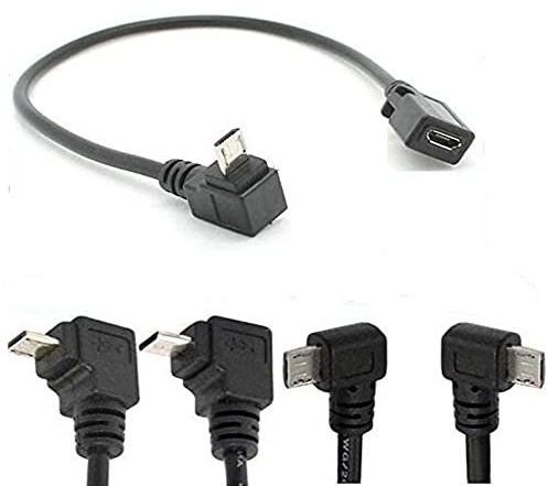 90° Degree angle USB Micro B 5P Female To 5P Male Left Right Down Up Angled Extension Cable Adapter for Phone Charger Data Sync Tablet CORD Adaptor