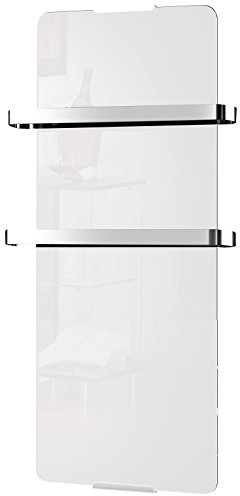 CHEMIN'ARTE Scaldasalviette riscaldato electtrico 1200W - Radiatore verticale - 120 x 6 x 46 cm - IP24 - bianco - Design moderno, kit di installazione