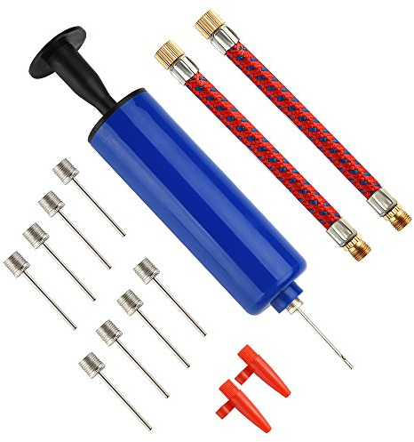 FEPITO 14 Stück Aufblasbarer Werkzeugsatz Inflator Ball Pumpe Nadeln, Flexible Schlauchdüse Basketball, Fußball, Volleyball, Rugby, Wasserball Ball