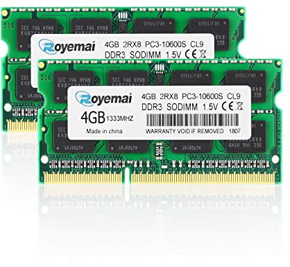 DUOMEIQI 8 GB (4 GBx2) PC3-10600 DDR3 1333 RAM 2Rx8 204-pin 1,5 V CL9 4 GB minnesuppgradering för tidig/sen 2011 13/15/17 tum MacBook Pro, Mid 2010 och Mid/Late 20 .5/68 .2 tum iMac, Mid 2011 Mac Mini