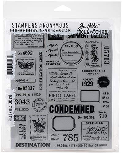 Tim Holtz Cling Stamps 7X8.5-Field Notes