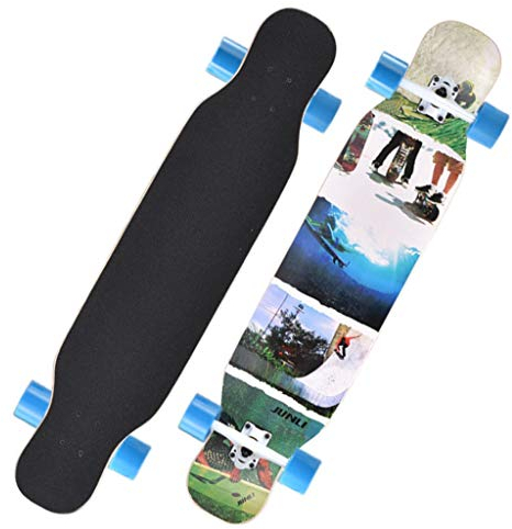 YEENUO 43 Zoll Drop Through Maple Komplette Longboards Skateboard Dancing Longboard Skateboard Cruiser, Cruising, Curving, Freeride Slide, Freestyle und Downhill Freestyle Cruiser für Teenager oder