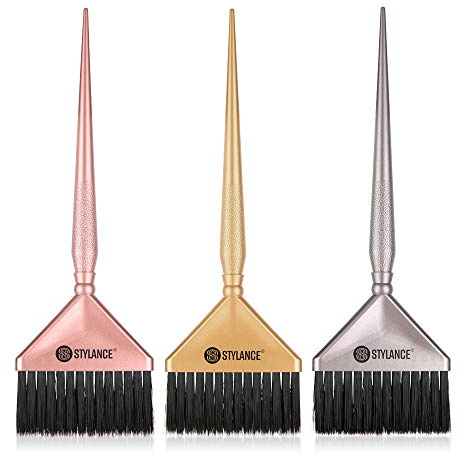 3 Pieces Hair Color Tool Set - Brush Kit for Salon & DIY Hair Coloring (Silver, Rose Gold, Gold)