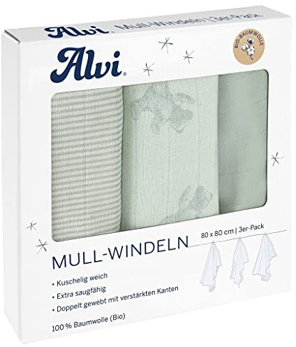 Alvi Mull-Windeln Teddy 1961 3er Pack Teddy 1961 80x80 cm | 939230483