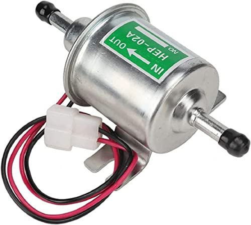 HEP-02A 12v Bomba De Combustible Bomba De AlimentacióN EléCtrica DiéSel Universal De 12v Gasolina De Baja PresióN Para La MayoríA De Los Carburadores De AutomóViles Y Motocicletas. (Color plata)