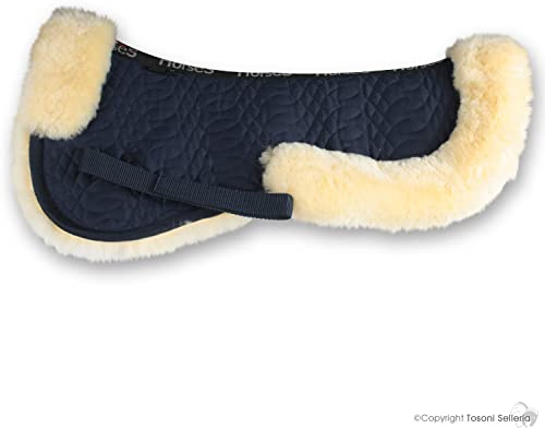 Horses Halbsattel blau/beige, weich und strapazierfähig, ideal zum Schutz des Pferdes vor Stößen oder Problemen mit dem Rücken