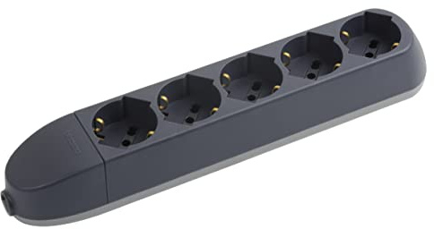 BTICINO Ciabatta Multipresa Senza Cavo 5 Posti, 5 Prese Polivalenti (Schuko 10/16A e Bipasso), Compatibile con Tutte le Spine (Standard Tedesco/Italiano), Salvaspazio, Robusta e Professionale, Nero