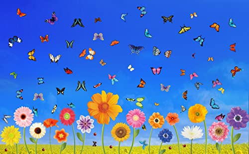 170+ pezzi adesivi per finestre primaverili, stampa fronte-retro adesivi con fiori e farfalle decalcomanie per finestre riutilizzabili decorazioni in vetro adesivi statici senza residui (9 fogli)