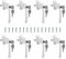Sonnewelt Lot de 8 poignées de fenêtre verrouillables en aluminium - Sécurité enfant - Avec serrure de longueur de tige de 35 mm - Blanc