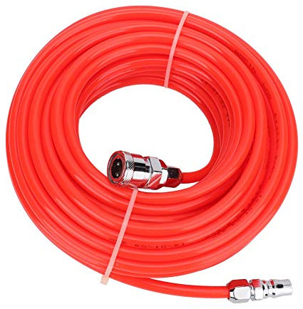 Manguera de Compresor de Aire de Alta Presión de 5x8mm Manguera de Aire Flexible con Accesorios de Acoplamiento Rápido Macho/hembra 15M Rojo, Tubería, Carretes de Manguera de