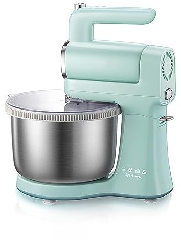 PAHION Batteur sur Socle Robot Culinaire avec Bol À Mélanger en Acier Inoxydable De 4 litres Mélangeur Électrique À 9 Vitesses Mélangeur De Nourriture À Tête Inclinable De Bureau Mini Batteur