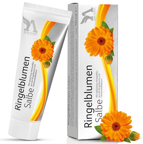 Ringelblumensalbe - Calendula Salbe - 50 ml | Mit hohem Gehalt an Calendula Extrakt. Mit Hamamelis. Pflegt trockene & gereizte Haut. Ohne Parabene.