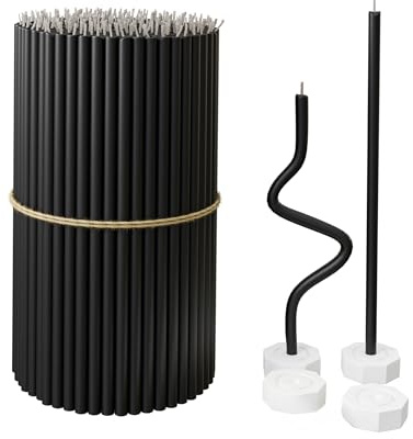 Velas de cera de abeja pura para el hogar: 100 velas candelabro delgadas y altas + 4 soportes, completamente naturales, para oraciones en la iglesia, pastel de cumpleaños y Adviento de Navidad