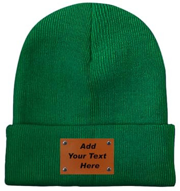 Personalisierbare gestrickte Mütze mit Lasergravur - Einzigartiger Style und individueller Schriftzug Den Text Strickmütze mit individuellem Text
