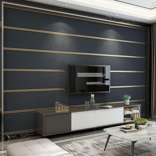 mwpqbd Upgraded Deerskin Velvet High-end Modern Minimalist 3D Wallpaper Plain Non-Woven Living Room Bedroom TV Background Wall Paper 20.8 '* 393.7'Non Peel and Stick Wallpaper (Black/107)