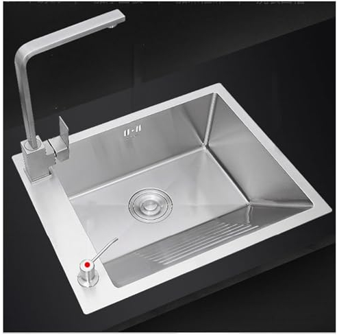 Lavanderia Ripostiglio Lavandino Lavanderia Vasca, Stazione di Lavaggio del lavandino della Lavanderia dell'Acciaio Inossidabile con Il Washboard ed Il Rubinetto di Acqua