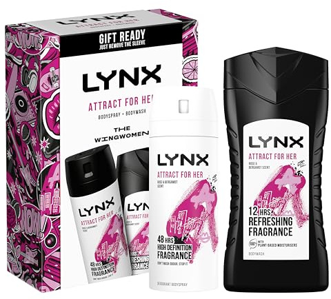 Lynx Attract for her The Sidekick Duo - Set de regalo de gel corporal y desodorante en aerosol corporal