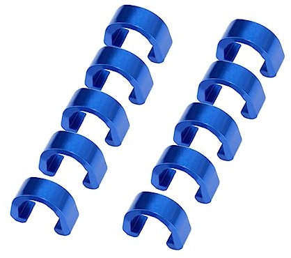 GAROZATION 10pcs c Clip Buckle Bike Buckle Aluminum Alloy Wire Clamps for Bicycle Brake Line Fixing Blue Cycling Parts
